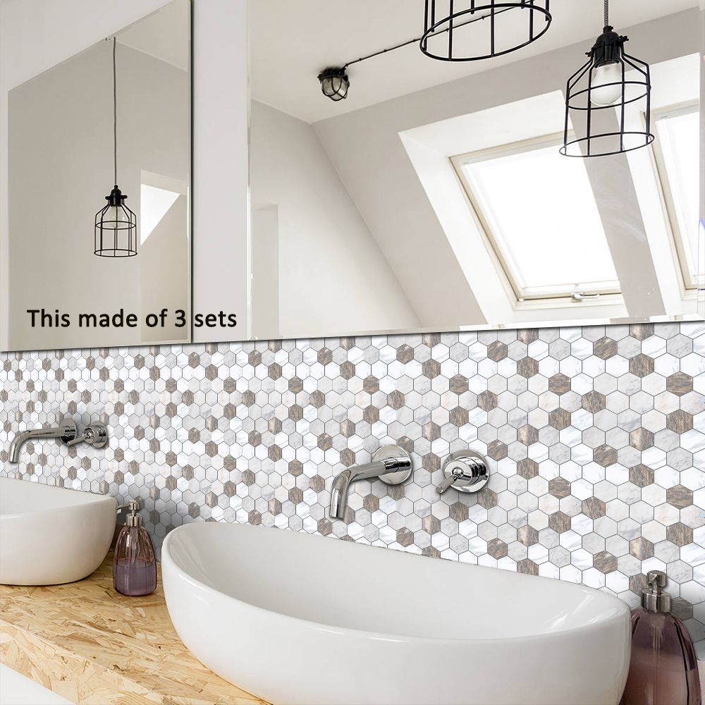 Funlife® Mosaic Waterproof Tile Sticker Removable Peel &