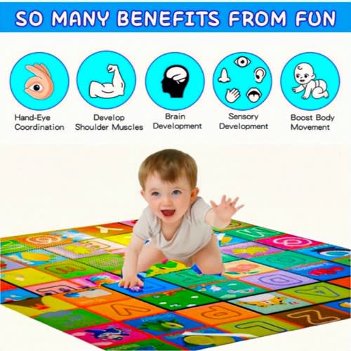 Kids Large Learning Puzzle Play Mats - 120×120cm