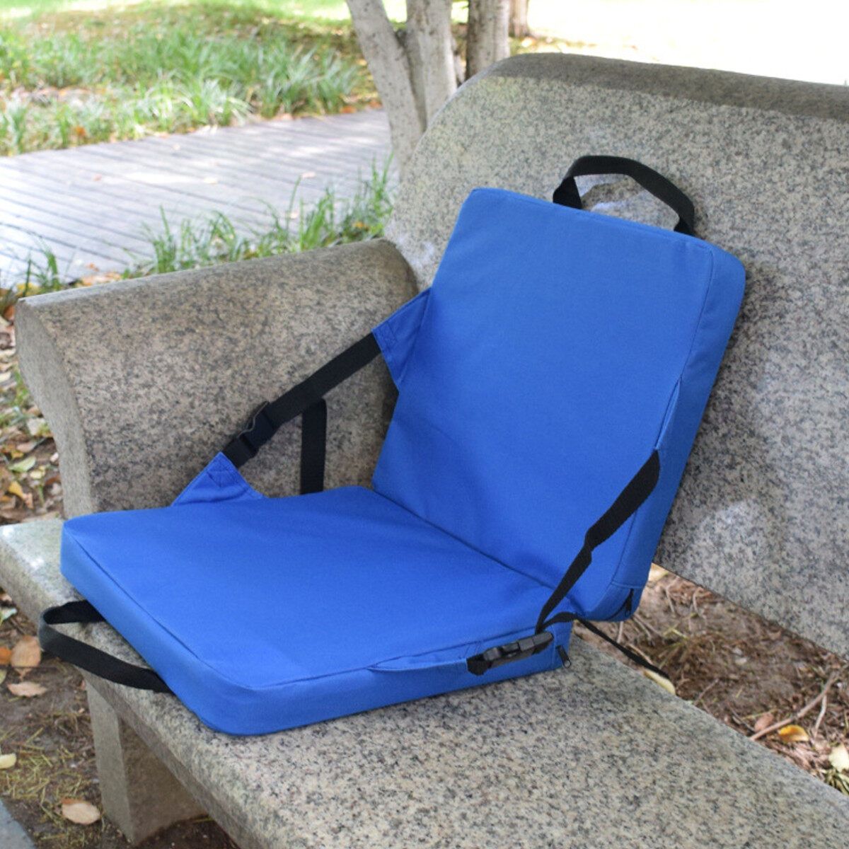 Foldable Outdoor Beach Cushion Chair Seat Car Stadium Padding Recliner Lightweight Picnic Camping Red