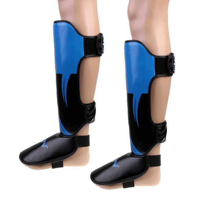 PU Leg Shin Guards Foot Guards Muay Thai Kick Boxing Catchers Gear
