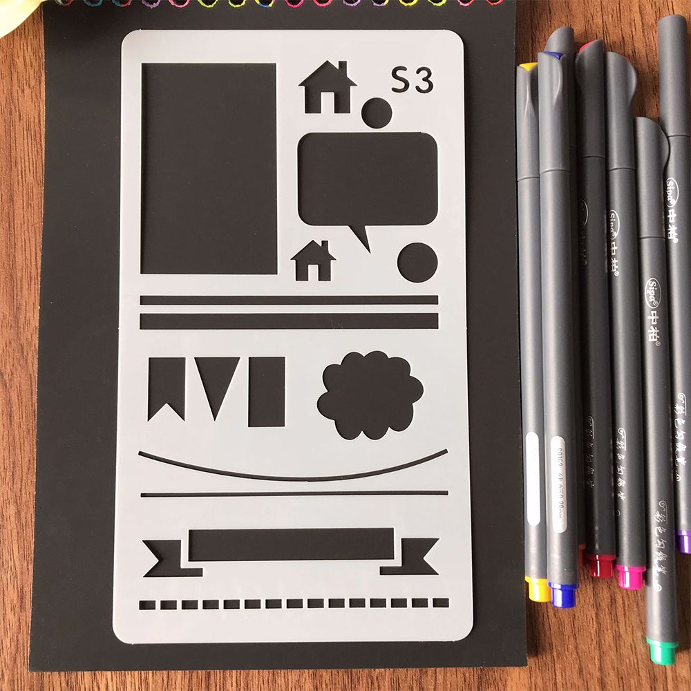 36pcs Children Drawing Stencils Kit PET Material Reusable