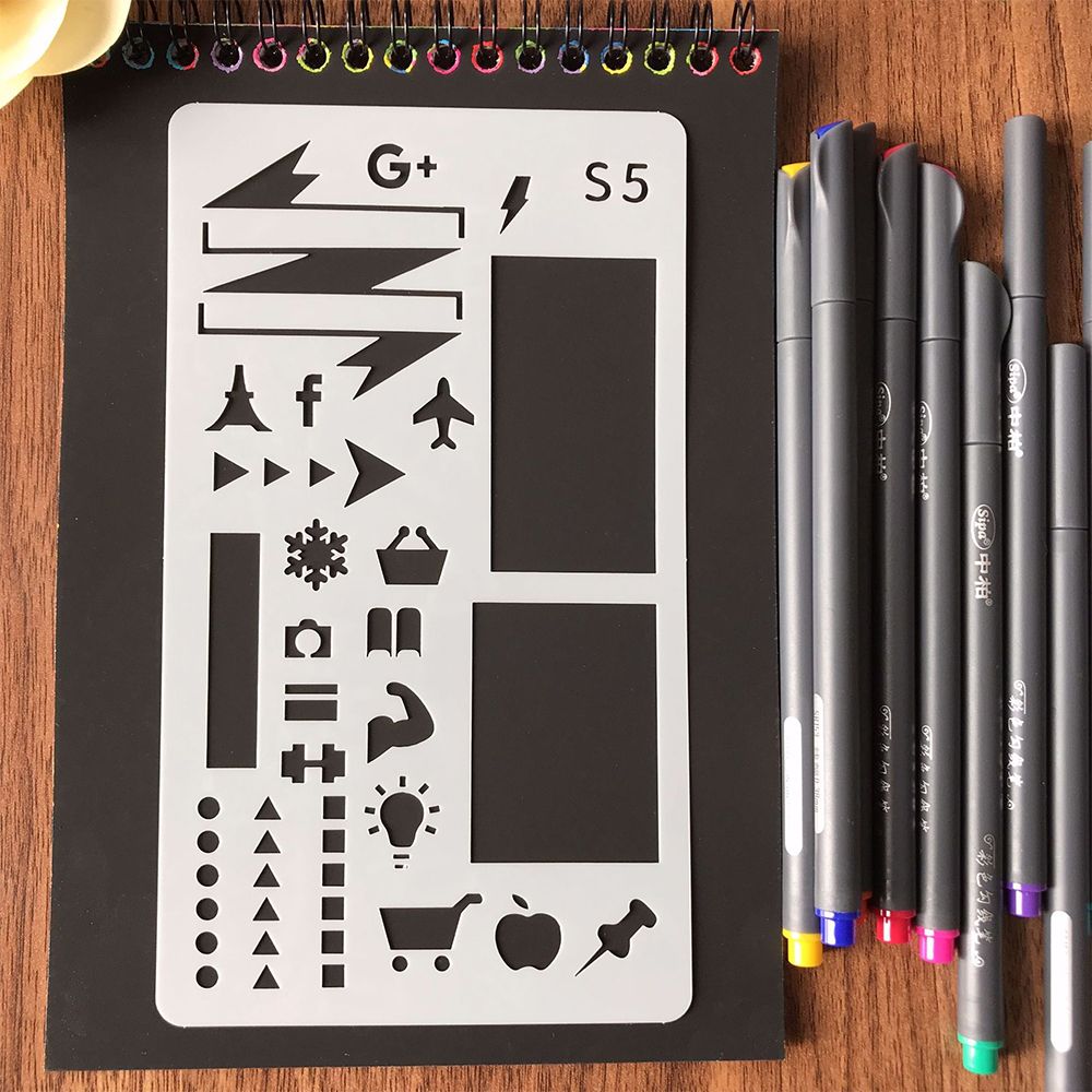 36pcs Children Drawing Stencils Kit PET Material Reusable