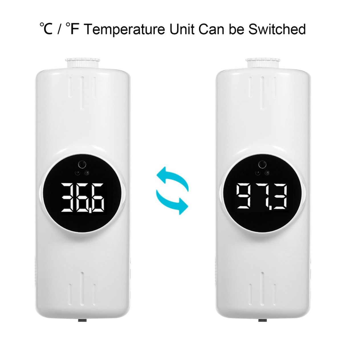 1000ml Wall Mounted Automatic Soap Dispenser Hand Sanitizer Dispenser Non-contact Infrared Thermometer with 18 Languages Voice Broadcast  °C / °F Unit Switch for Home Hotel School Office Use