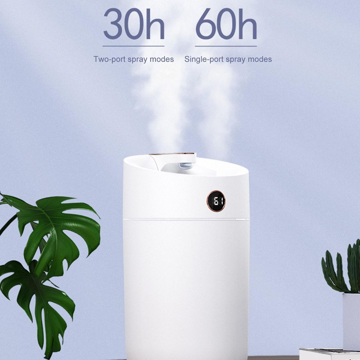 3L Mist Humidifier Diffuser with Humidity Display Double Nozzle Cool Mist Humidifier Quiet Colorful Night Light Humidifier for Bedroom USB Powered Home Humidifier
