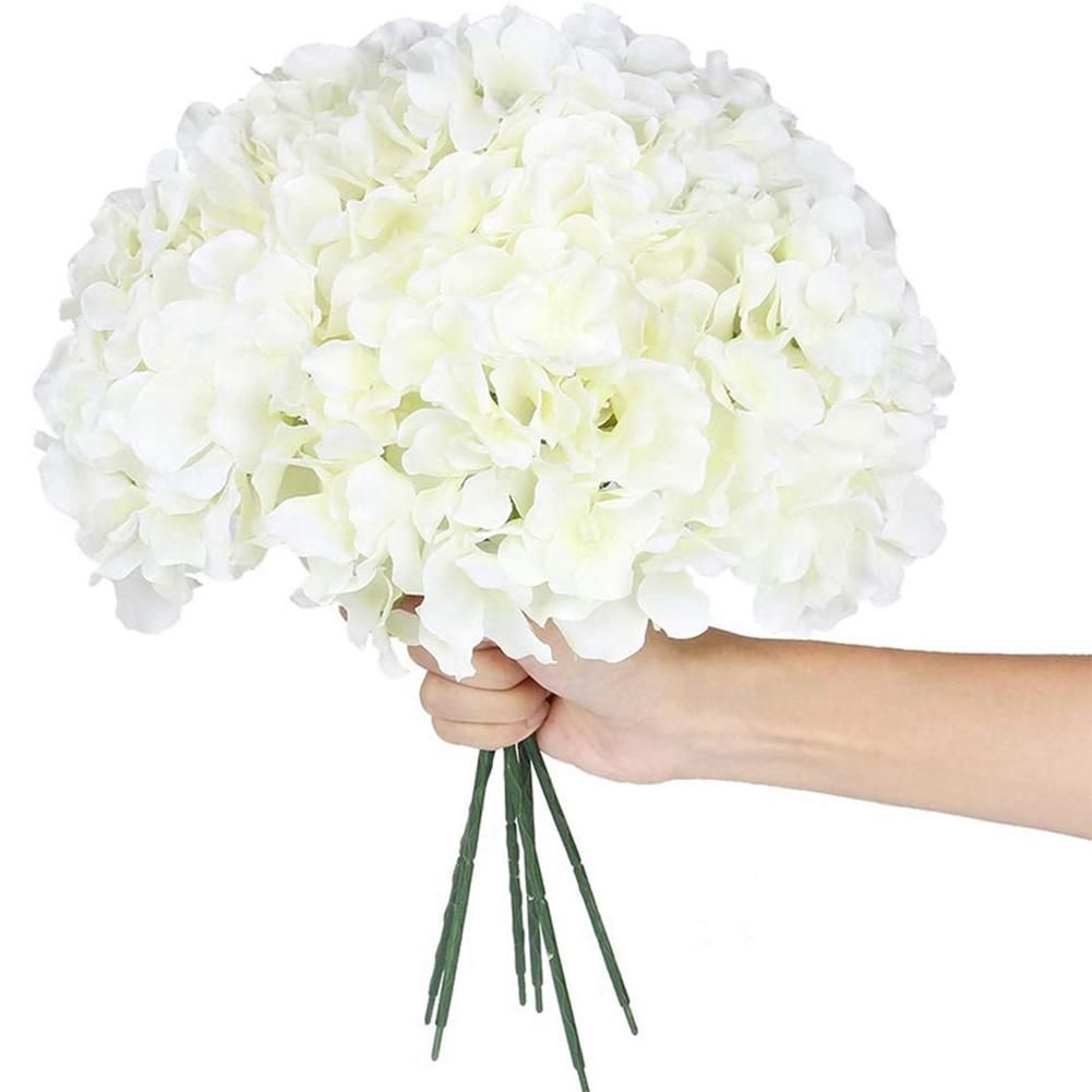 Light Blue Hydrangea Silk Flowers Heads Pack of 20 Full