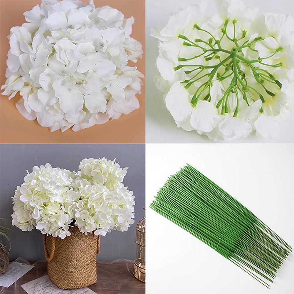 Light Blue Hydrangea Silk Flowers Heads Pack of 20 Full