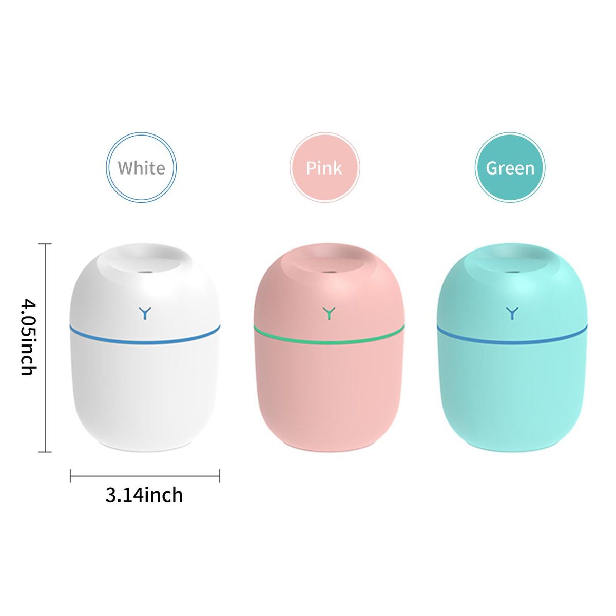220mL Mist Humidifier with Night Light Portable Desk Quiet Cool USB Humidifier Waterless Auto-Off Humidifier for Home Travel Office Bedroom