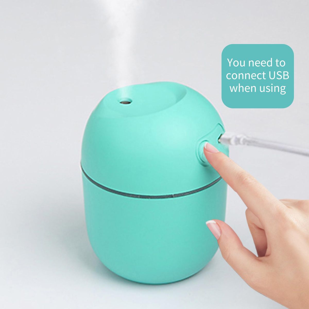 220mL Mist Humidifier with Night Light Portable Desk Quiet Cool USB Humidifier Waterless Auto-Off Humidifier for Home Travel Office Bedroom