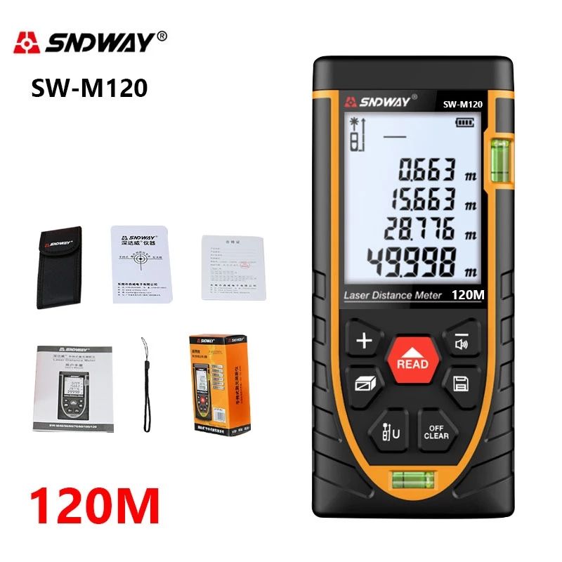 Laser Distance Meter 120m Range Finder Tape Measure