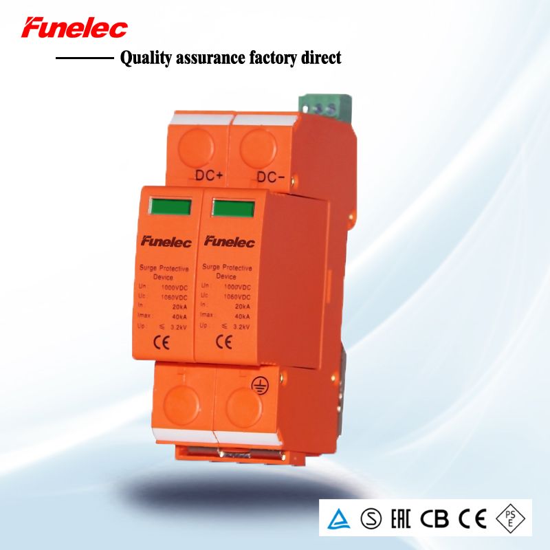DC 2P 20KA~40KA 500V DC Surge Protector Protection
