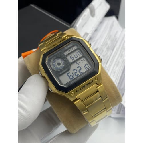 Men's Digital Wristwatch-Gold