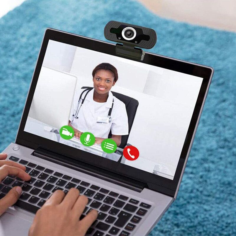 1080P USB Webcam Web Camera Built-in Noise Reduction Microphone For Live Streaming Video Calling Recording Computer PC Laptop