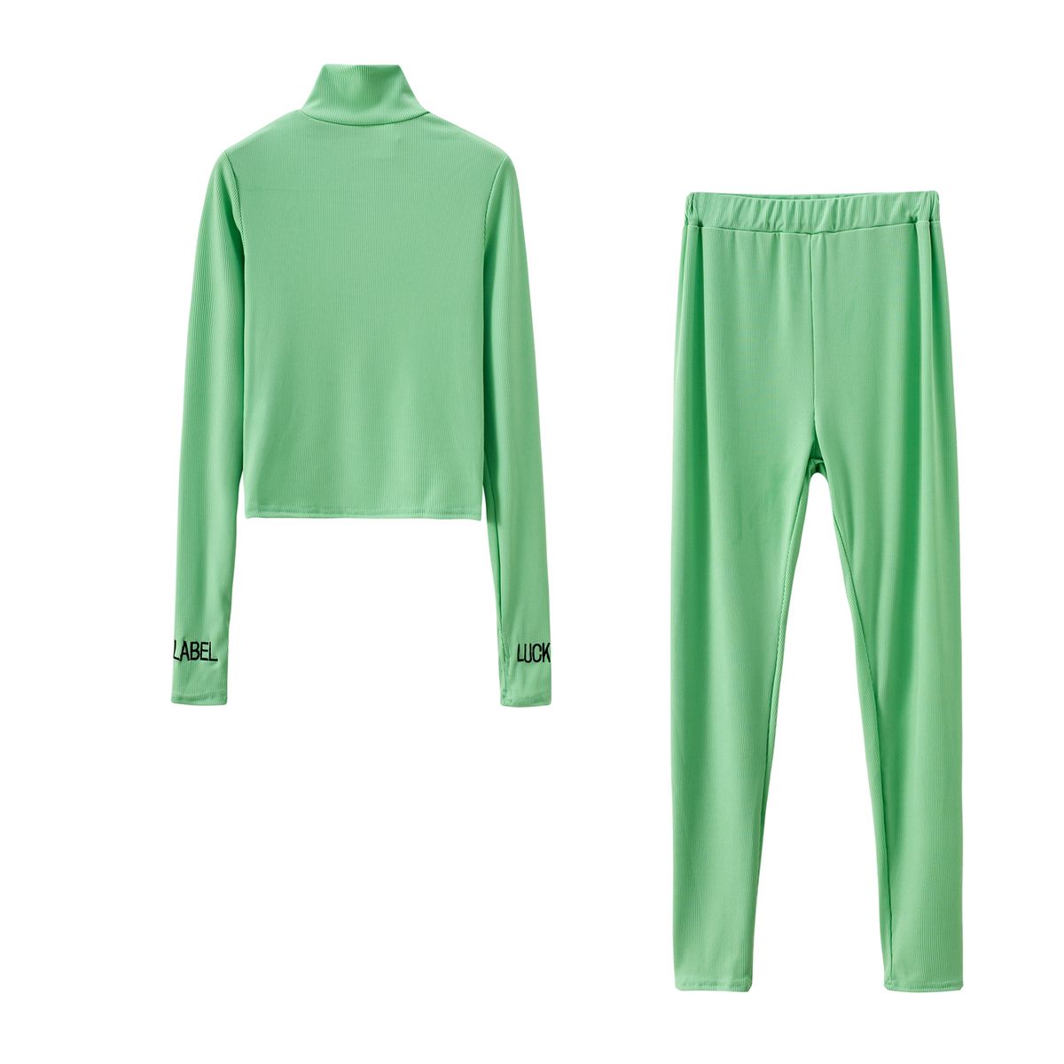 Women's Sport Top And Bottom Set Green