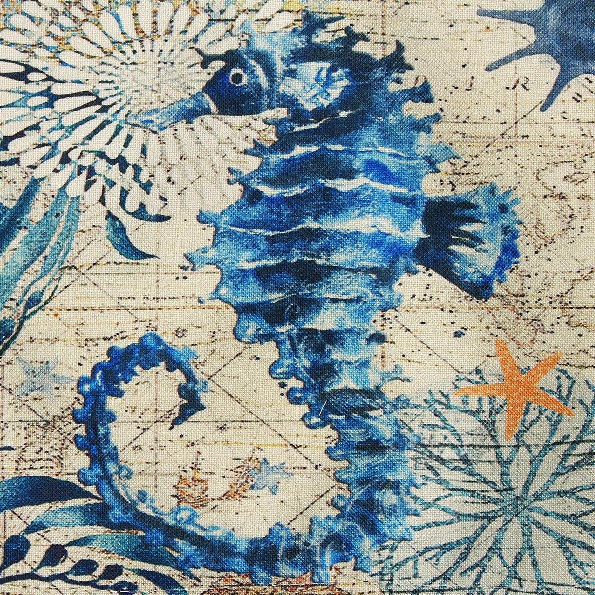 30*40cm Cotton Linen Heat Insulation Waterproof Table Dining Meal Cup Mat Mouse A Hippocampus