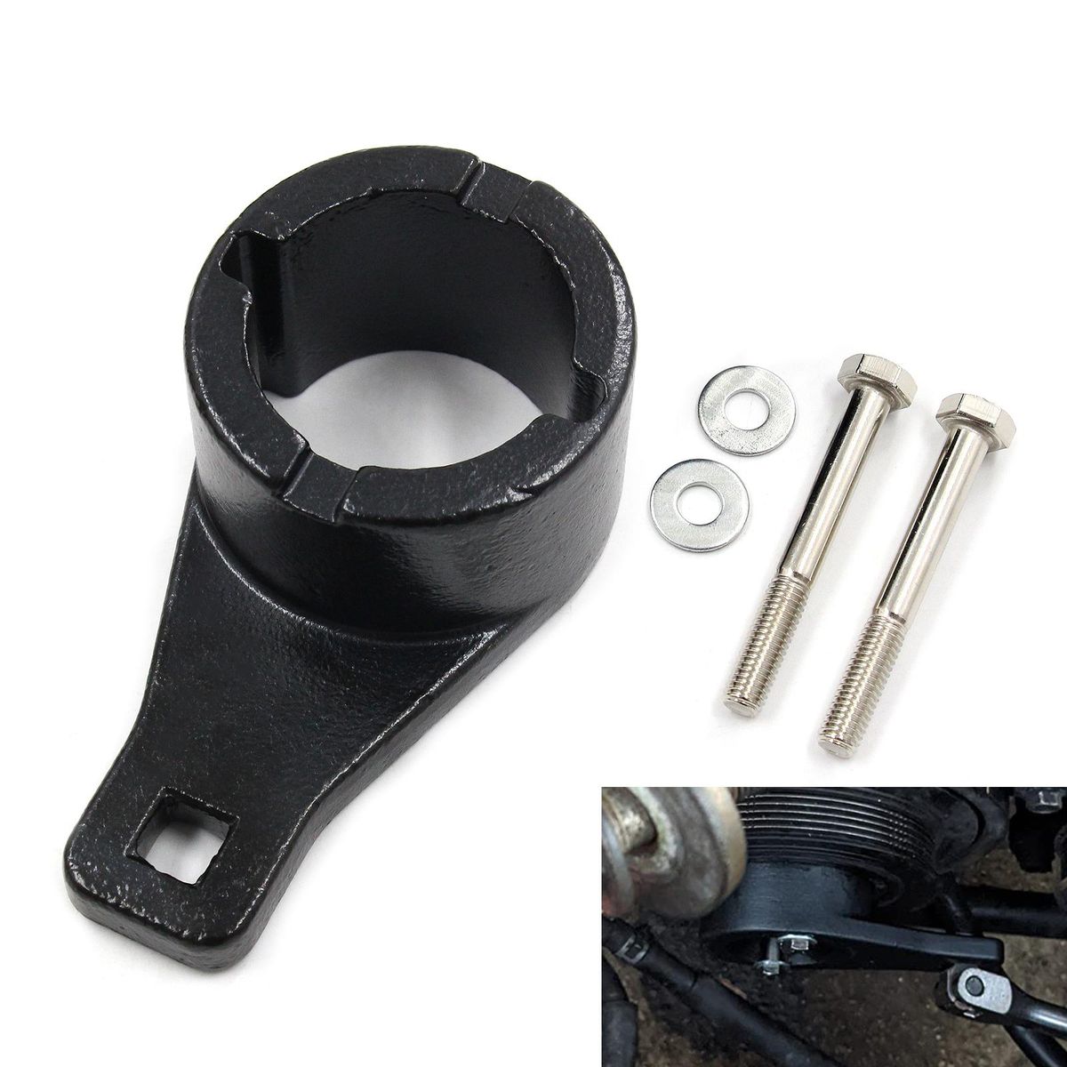 Crankshaft Damper Pulley Holding Holder Harmonic Tool with 2PCS Crank Bolts Replacement for Toyota Lexus
