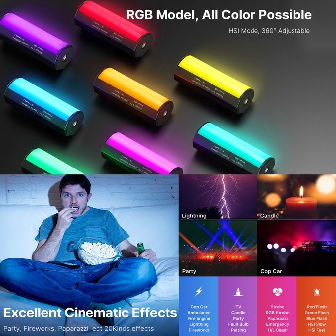 Ulanzi I-Light Mini Magnetic RGB Tube Light LED Video Light