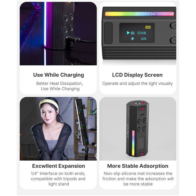 Ulanzi I-Light Mini Magnetic RGB Tube Light LED Video Light