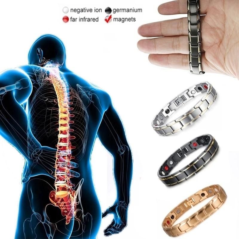 New Mens Jewellery Magnetic Therapy Health Anti-snoring Stainless Steel Bracelet for Men Adjustable Bracelet Pulsera Hombre