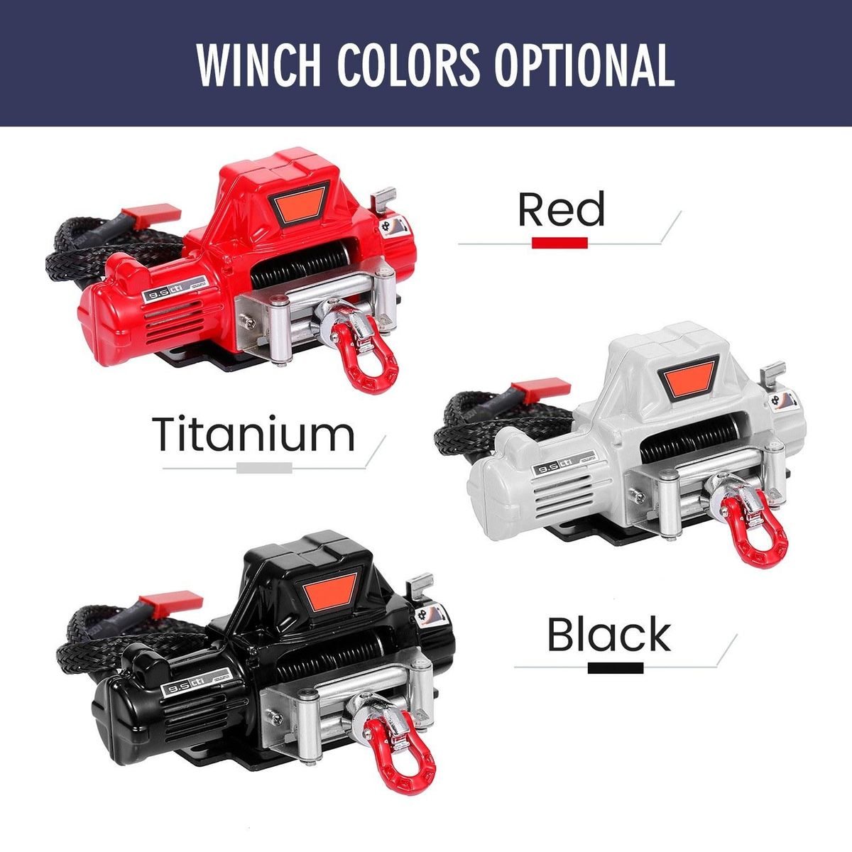 Compatible with 1/10 RC Car Automatic Winch RC Winch Wireless RC Car Decoration Simulated Accessories for Traxxas HSP Redcat RC4WD Tamiya Axial SCX10 D90 HPI RC Crawler