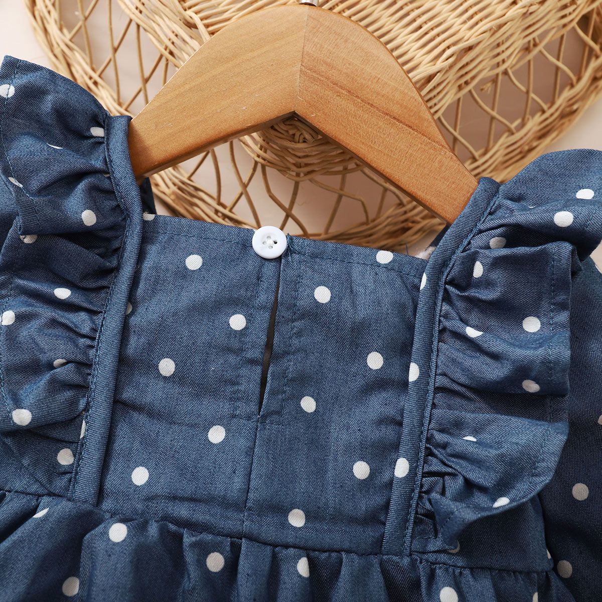 0-2 Years Infant Baby Girl Dress/Ruffle Polka Dots Long Sleeve Dress