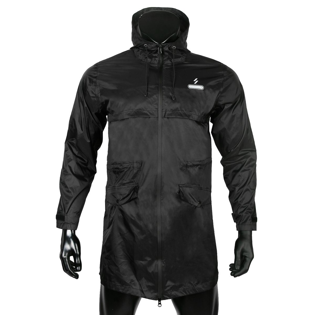 Men Long Waterproof Windproof Hooded Rain Jacket MTB Bicycle