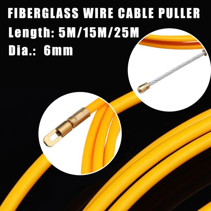5/15/25m 6mm Guide Device Fiberglass Electric Cable Push Pul