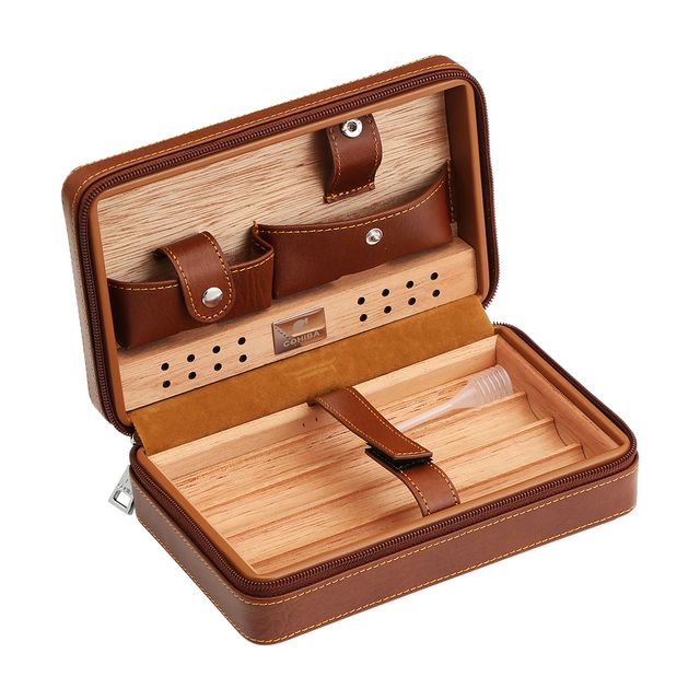 Portable Cedar Wood Cigar Humidor Box