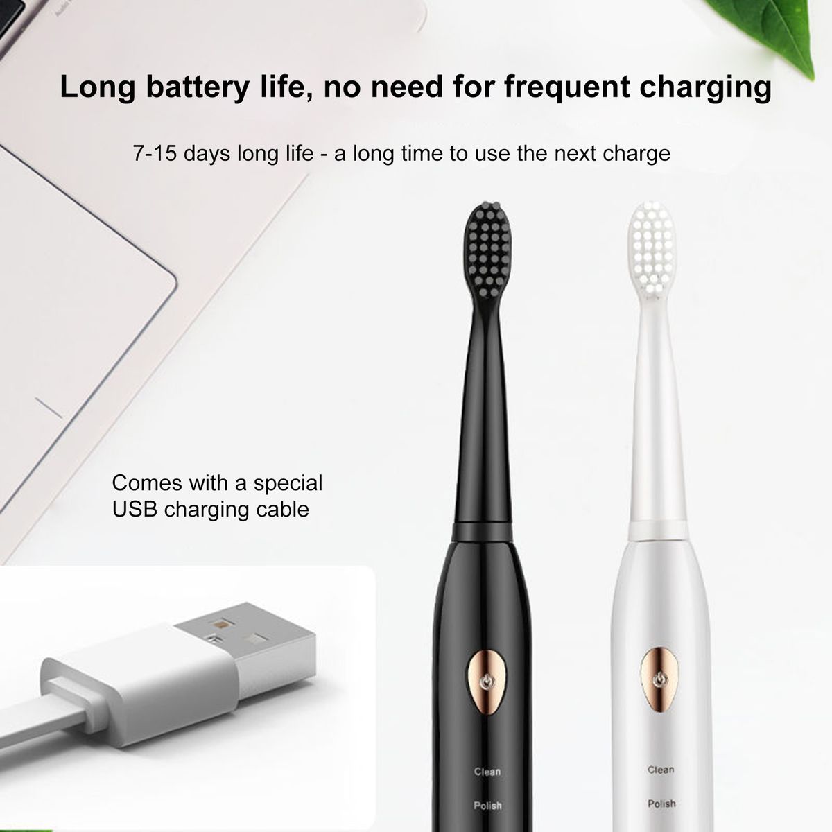 New Sonic Electric Toothbrush Vibration 5 Gear Usb