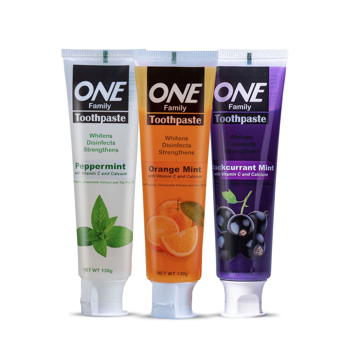 Toothpaste (3pcs) - Peppermint + Orange + Blackcurrant