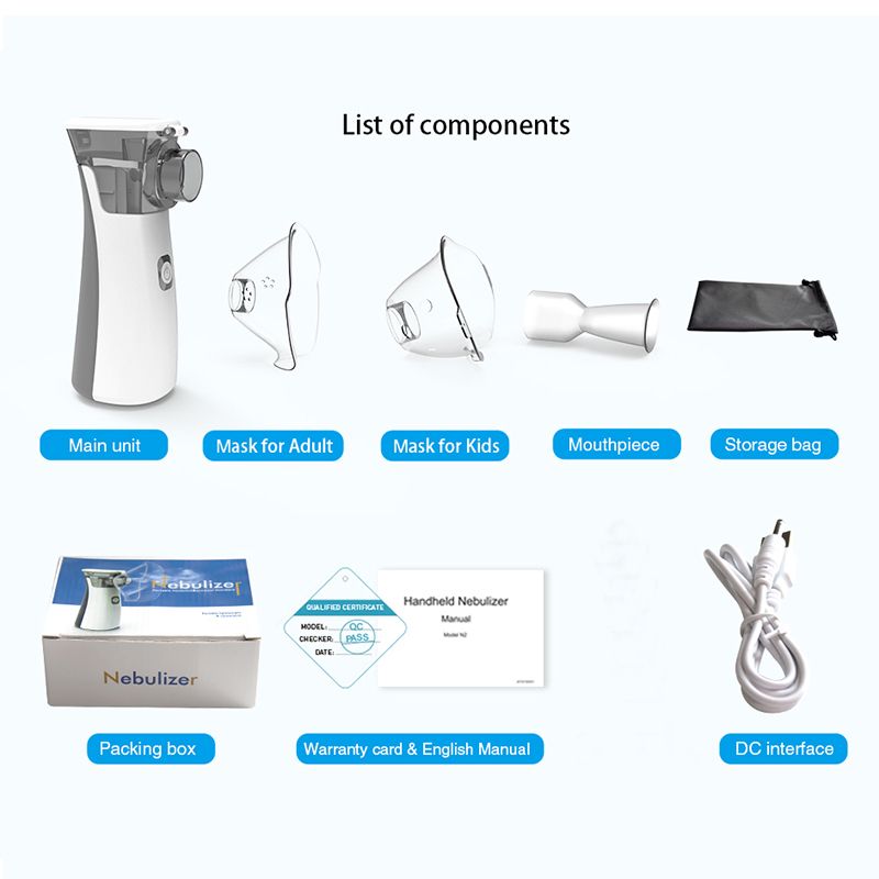 Mini Medical Portable Oxygen Inhaler Sprayer Mini Quiet Handheld Mesh Nebulizer Machine