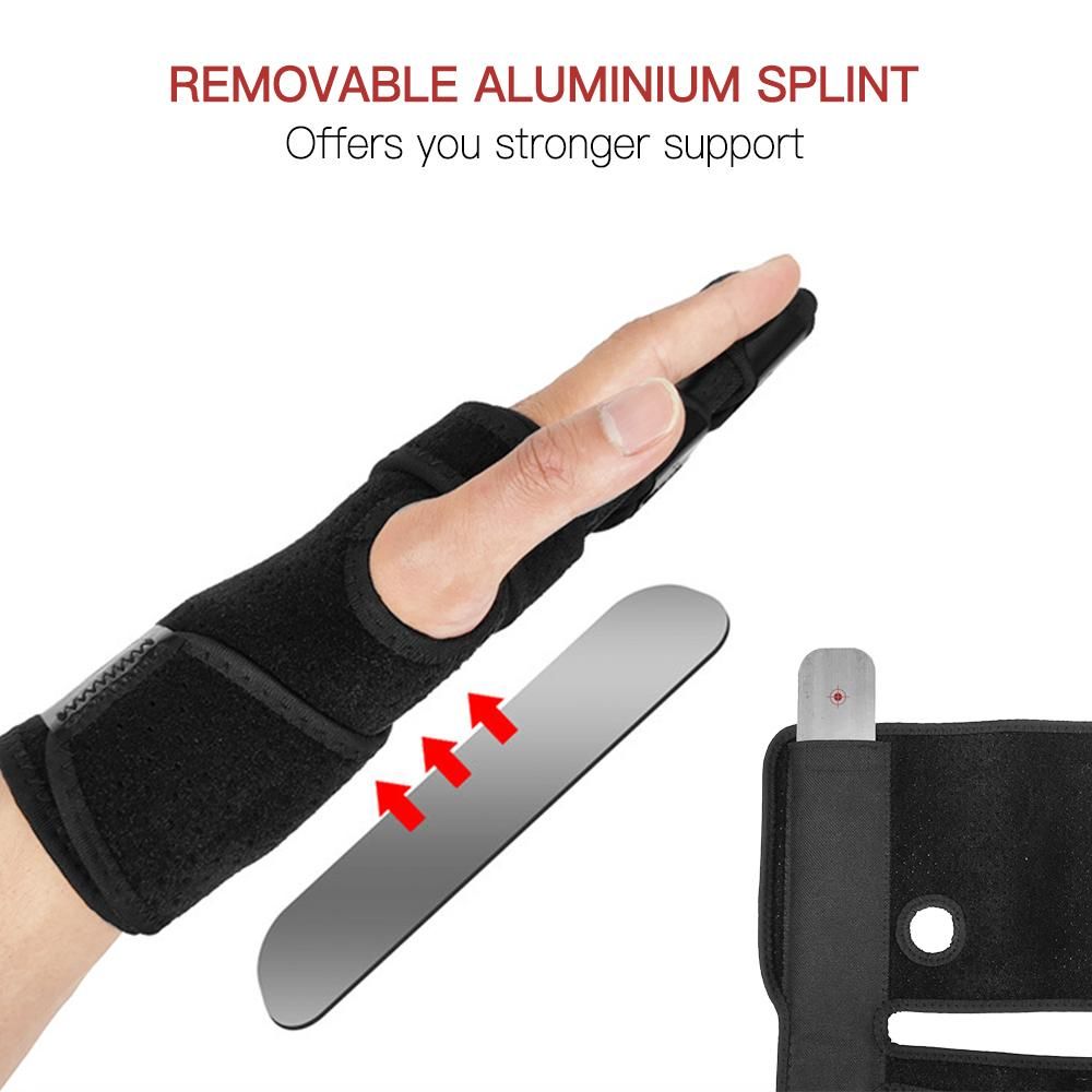 Finger Guards with Removable Splint Finger Support Brace Two or Three Fingers Stabilizer Adjustable Full Finger or Hand Brace for Home Work Sleep Pain Relief Right Hand