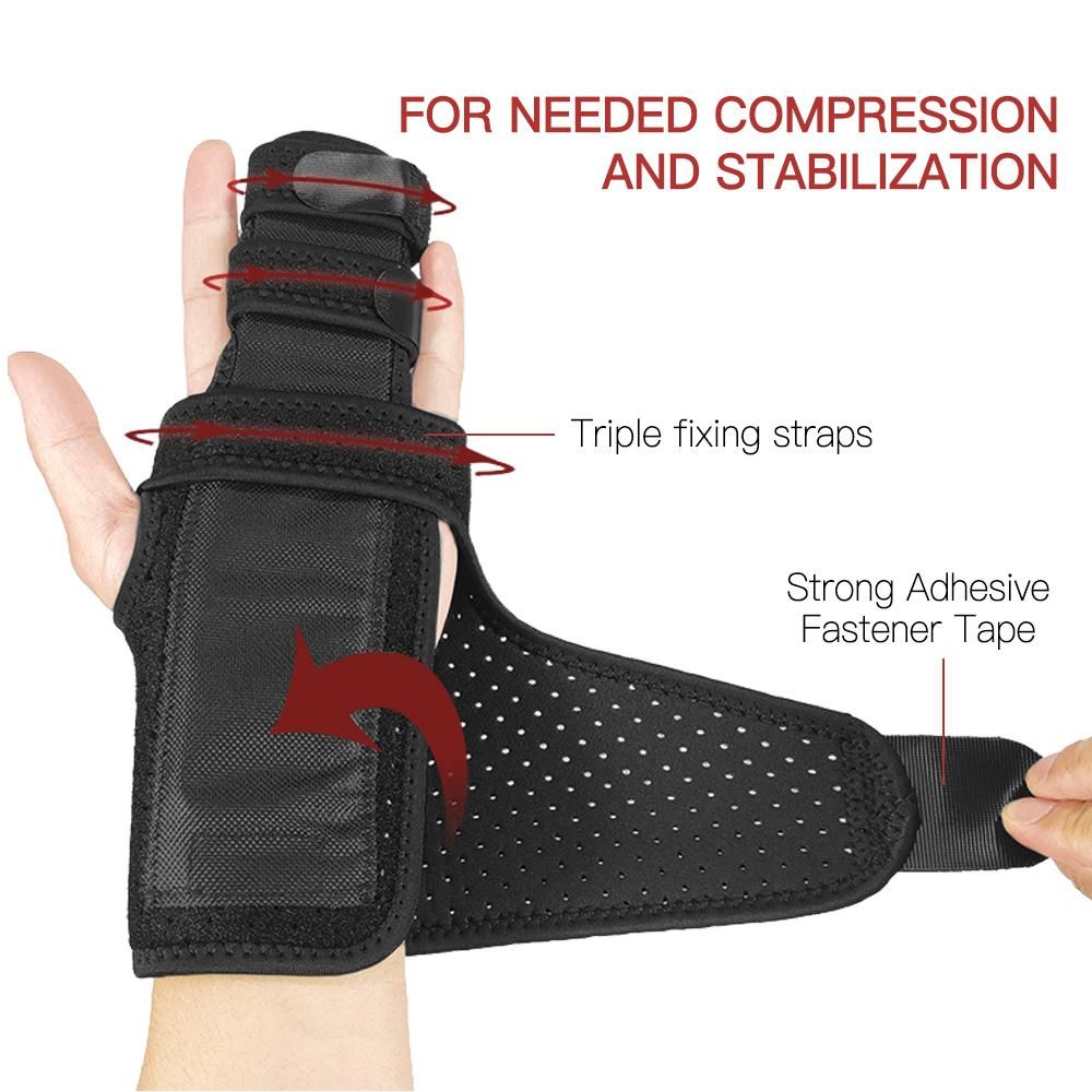 Finger Guards with Removable Splint Finger Support Brace Two or Three Fingers Stabilizer Adjustable Full Finger or Hand Brace for Home Work Sleep Pain Relief Right Hand