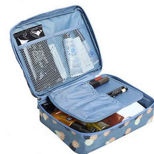 Cosmetic Storage Bag Travel Bag Make Up Organizer-- Blue