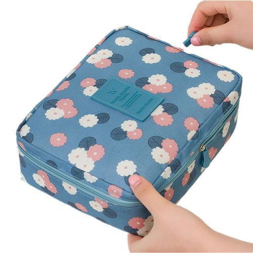 Cosmetic Storage Bag Travel Bag Make Up Organizer-- Blue