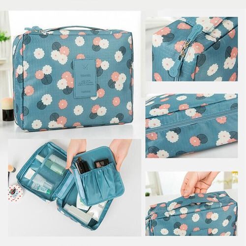 Cosmetic Storage Bag Travel Bag Make Up Organizer-- Blue