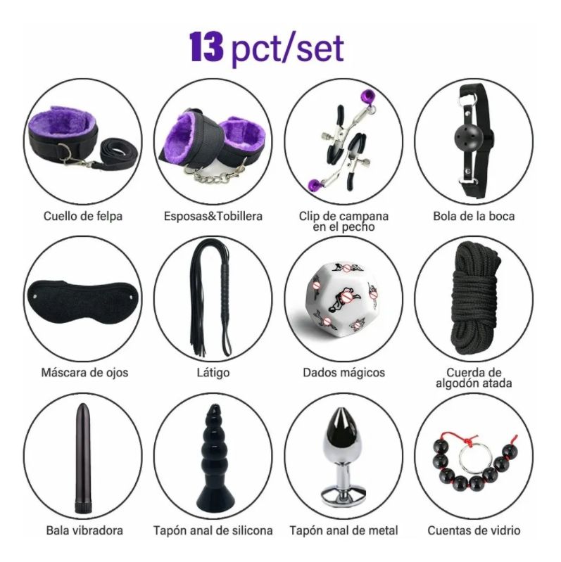 Sex Game 13 Pieces Leather Bondage Restraint Set