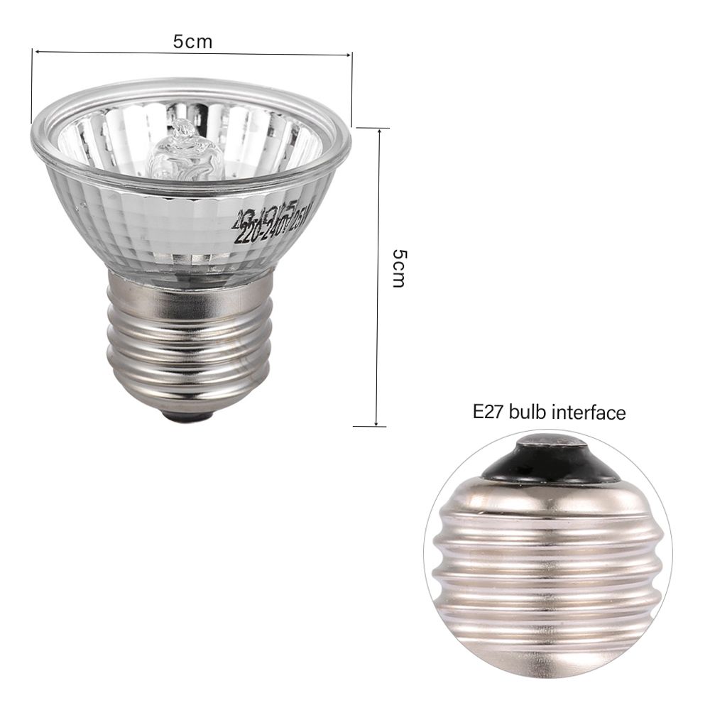 25W Halogen Heat Lamp UVA UVB Basking Lamp Heater Light Bulb