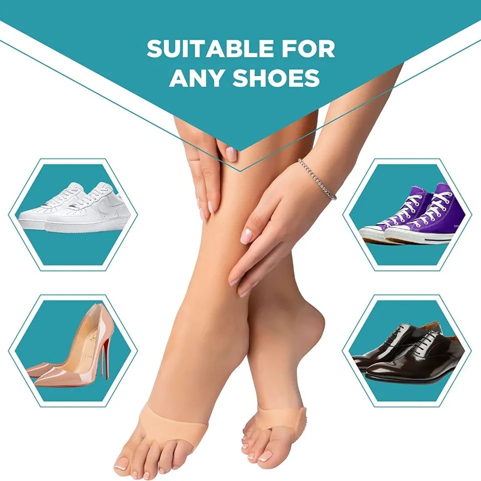 2Pair Non-slip Silicone Foot Pads Forefoot Insole Shoes High Heel Soft Insert Feet Protection Mat Ladies Toe Pain Relief Tool
