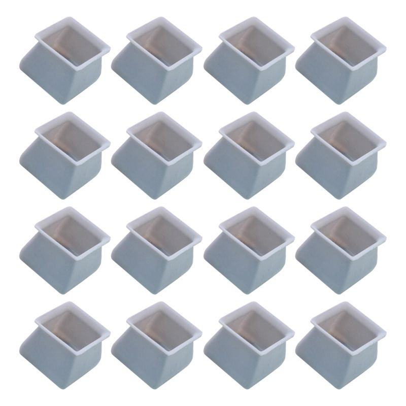 16Pcs Chair Leg Caps Silicone Floor Protector Square