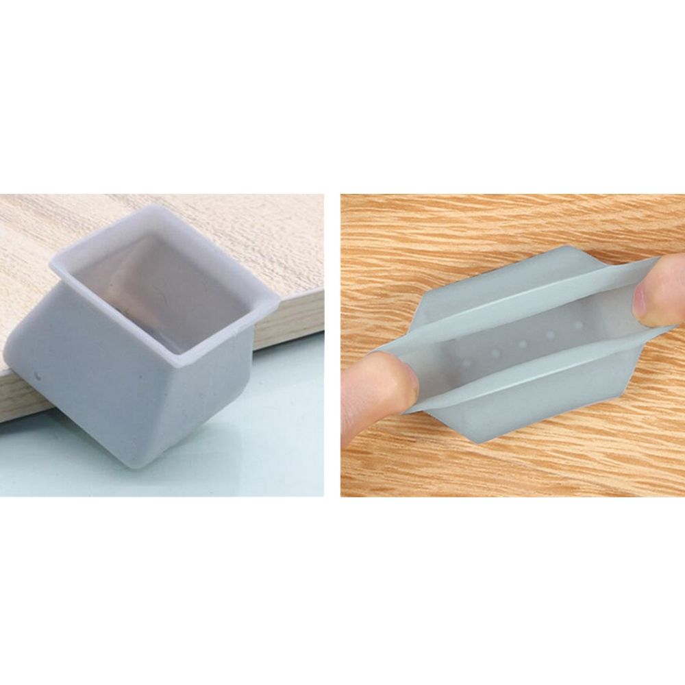 16Pcs Chair Leg Caps Silicone Floor Protector Square