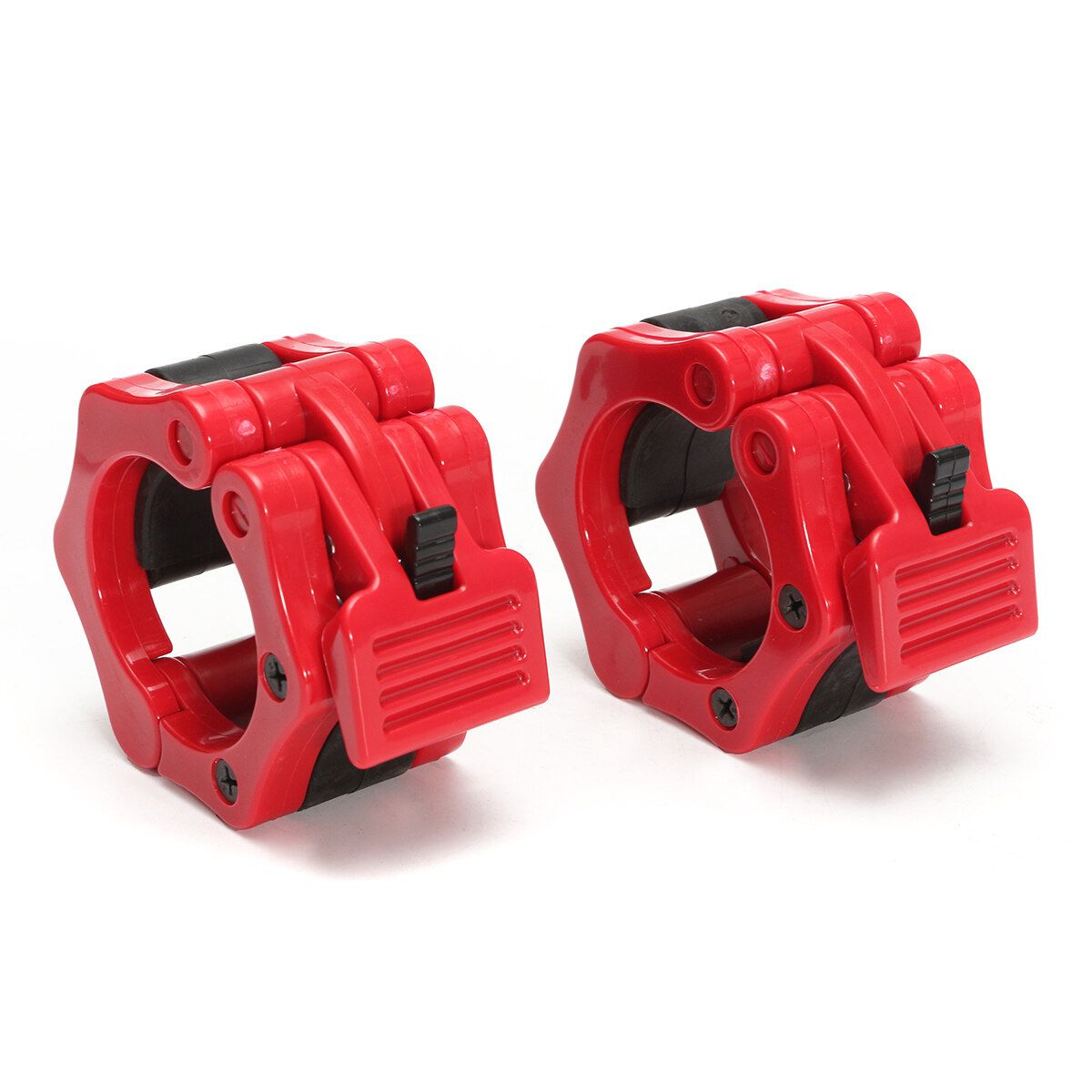 1 Pair Dumbbell Barbell Bar Spinlock Collars Clips For Weight Clamps Training Red Red (red)