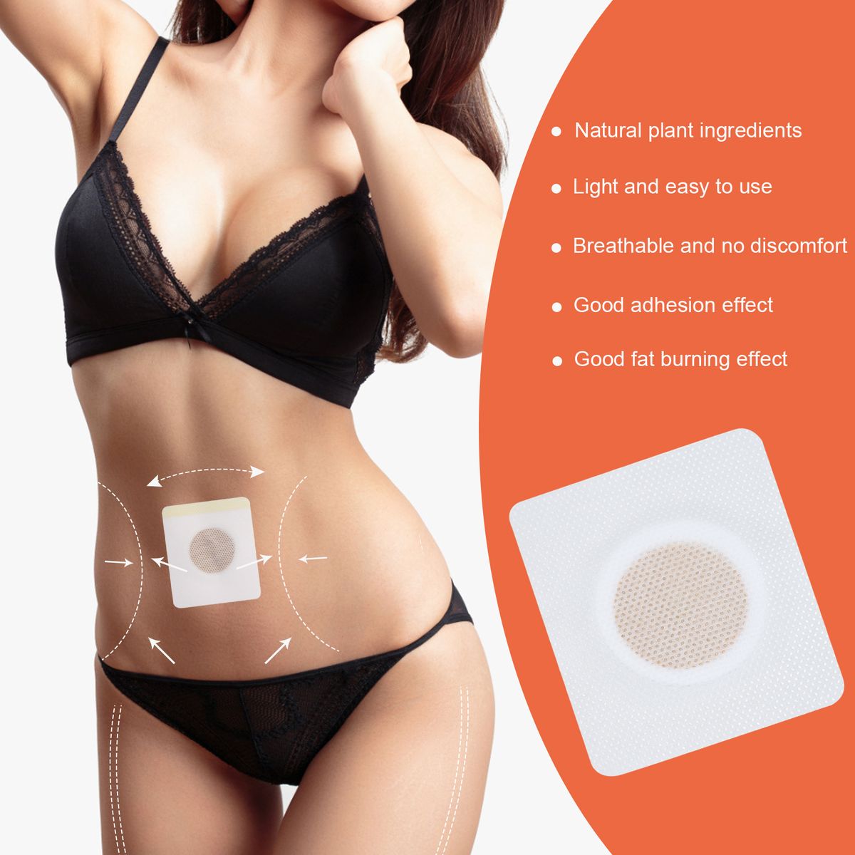 50Pcs Slim Patch Navel Sticker Anti-Obesity Fat Burning For
