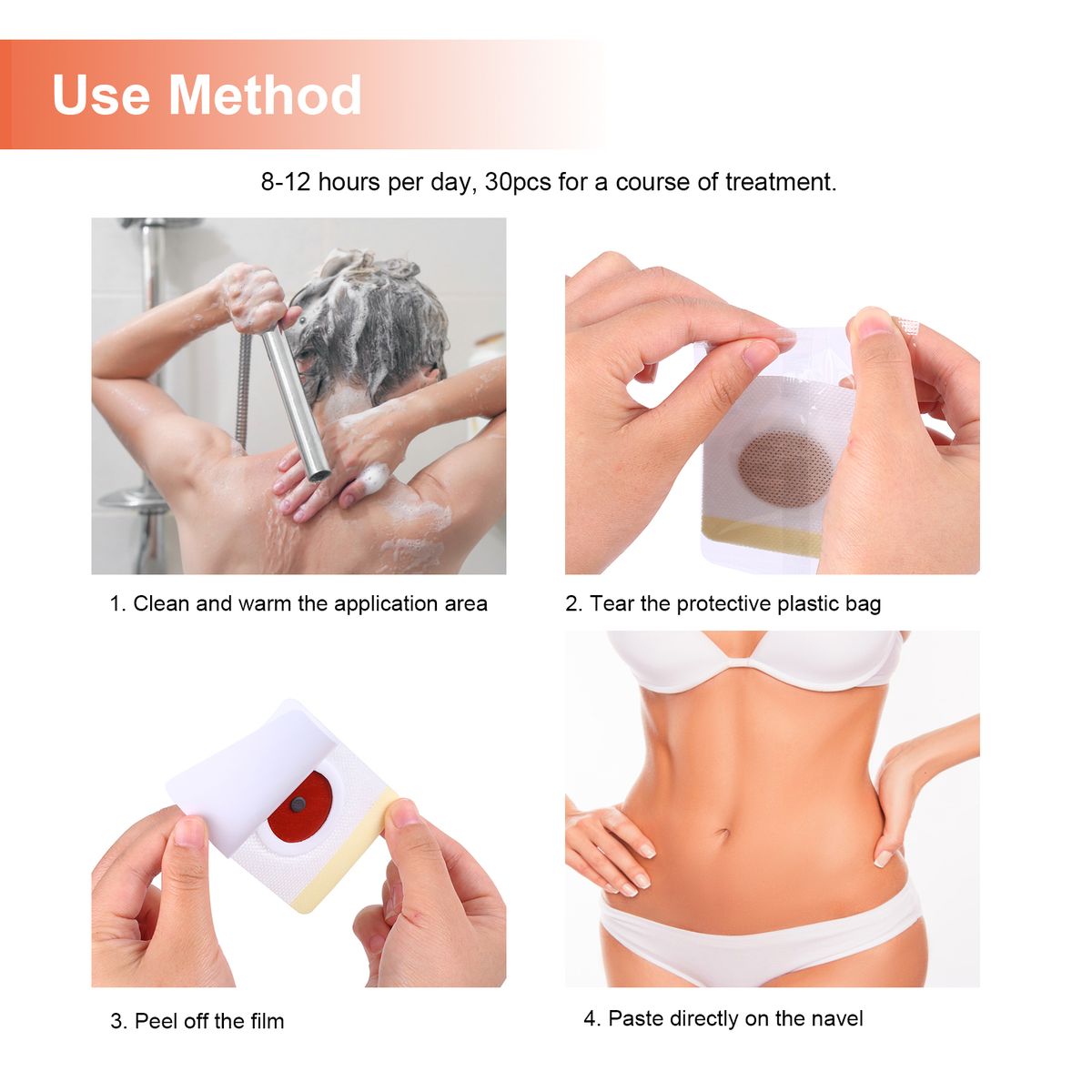 50Pcs Slim Patch Navel Sticker Anti-Obesity Fat Burning For