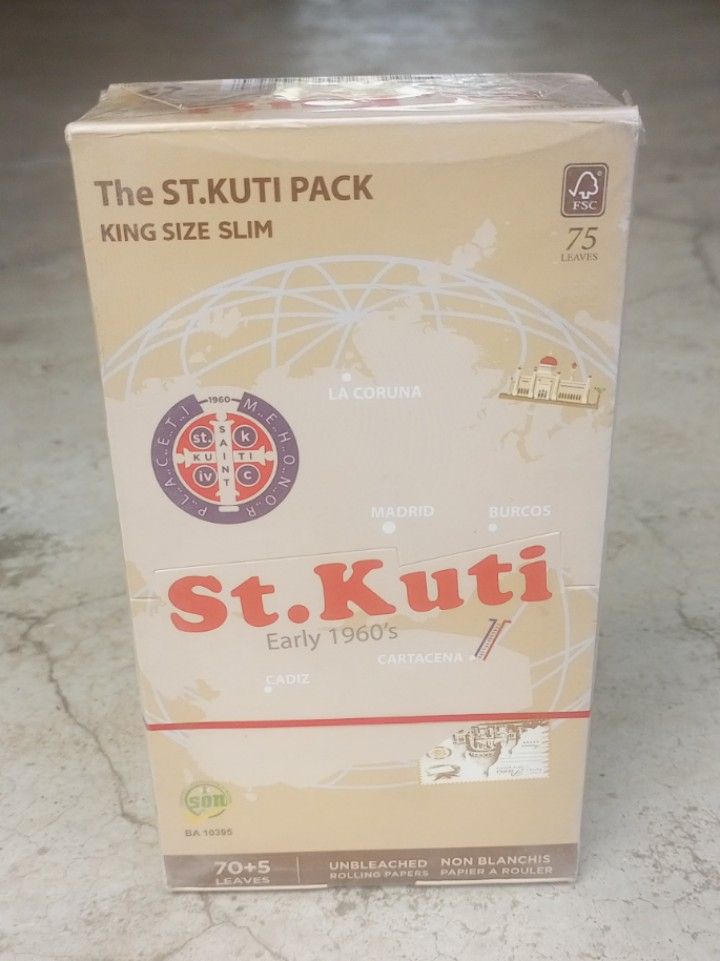 St Kuti Kingsize Slim Raw Rolling Paper - 70 Leaves