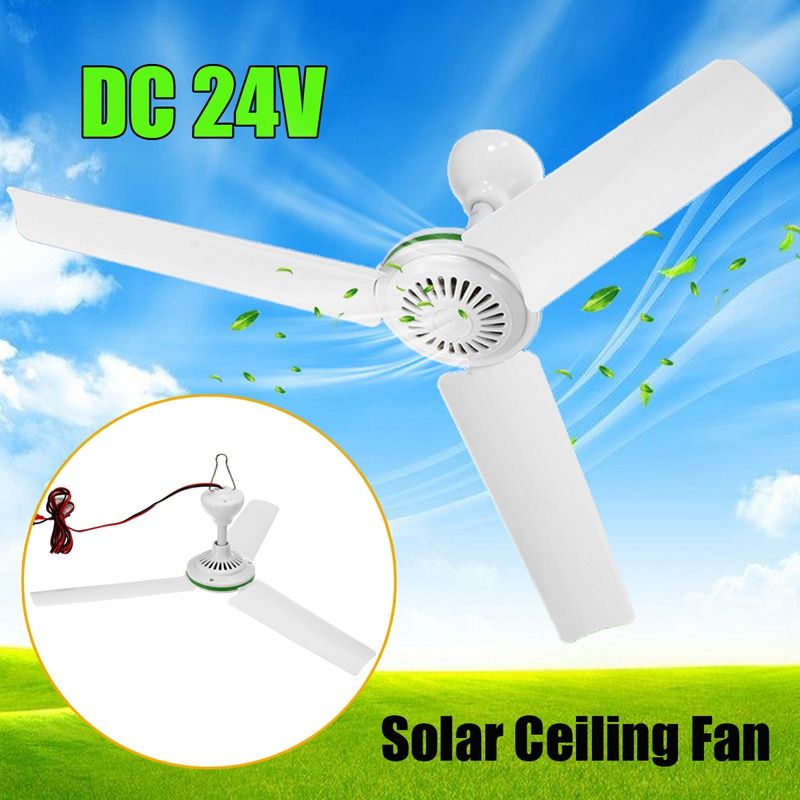 DC 24v 6W Mini Mute Solar Ceiling Fan WSwitch 3 Leaves