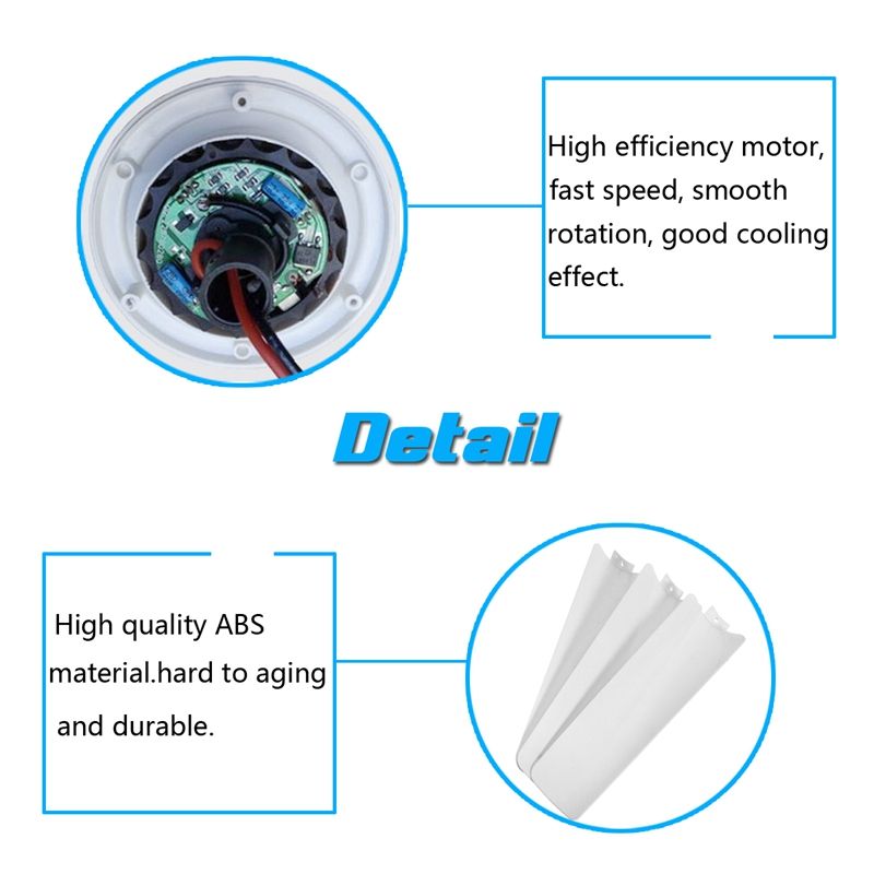 DC 24v 6W Mini Mute Solar Ceiling Fan WSwitch 3 Leaves