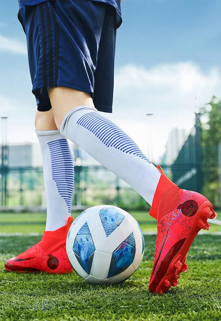 Men Soccer Shoes AG High Ankle Football Boots Men Sneakers