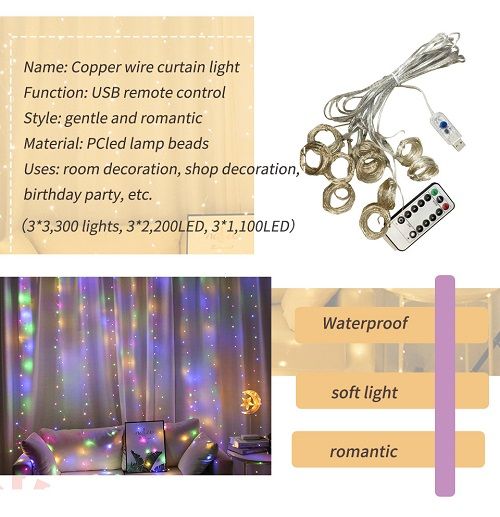 3*3m 300LED String Lights Curtains