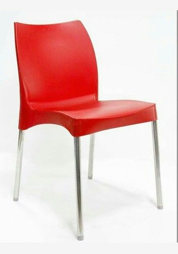 Plastic Armless Chair With Iron Legs-6 Sets