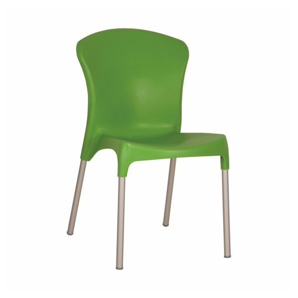 Plastic Armless Chair With Iron Legs-6 Sets